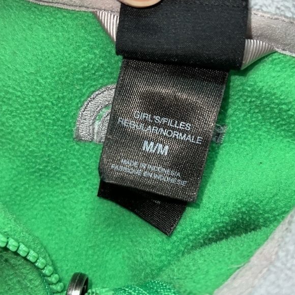 Girls THE NORTH FACE green zipper fleece outdoor jacket size Medium - Picture 7 of 7